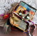 Junk journal, blank bohemian art book, diary