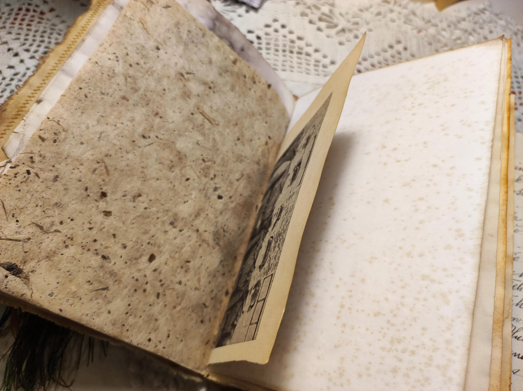 Junk journal, blank bohemian art book, diary