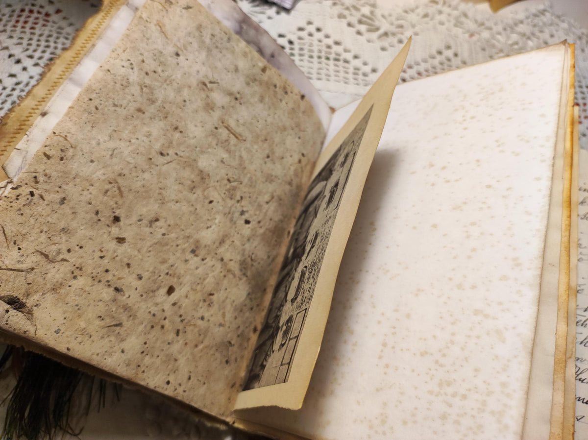 Junk journal, blank bohemian art book, diary