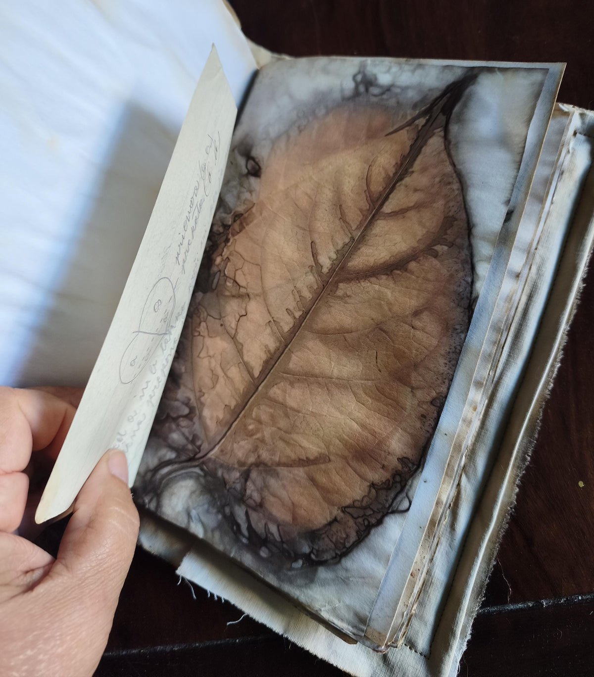 SOLD — Handmade Linen Lace Art Journal, Mixed Media Diary (21cmX19cm)