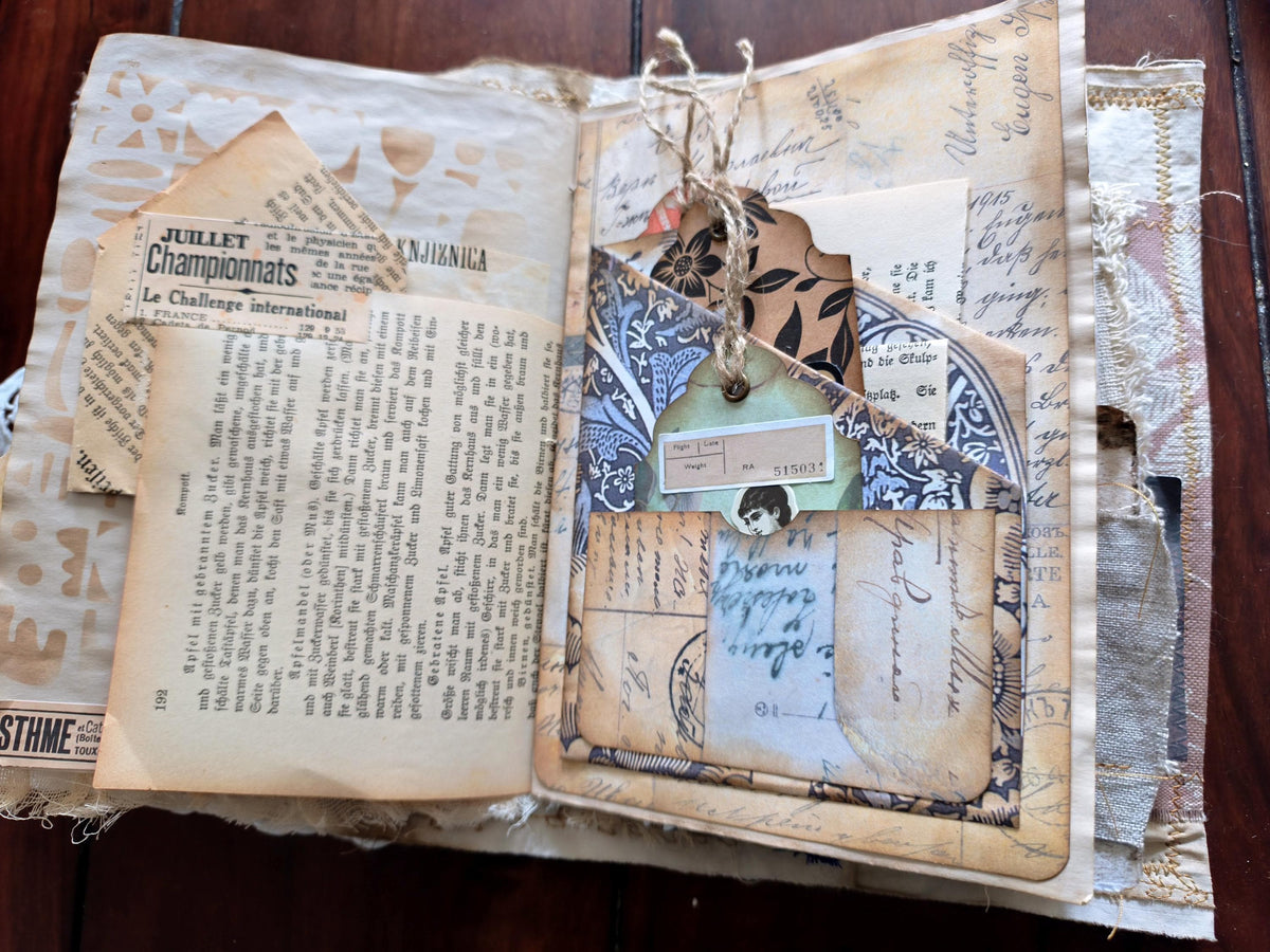 Junk Journal handmade art Vintage Style Art Book shabby chic