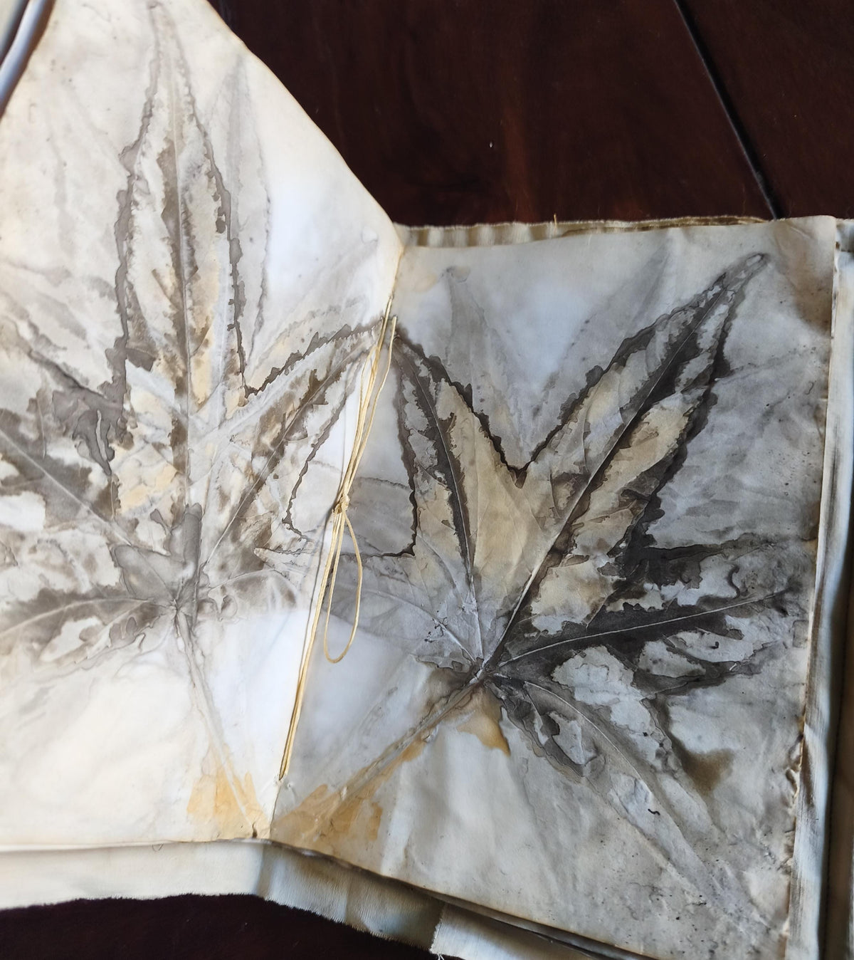 SOLD — Handmade Linen Lace Art Journal, Mixed Media Diary (21cmX19cm)