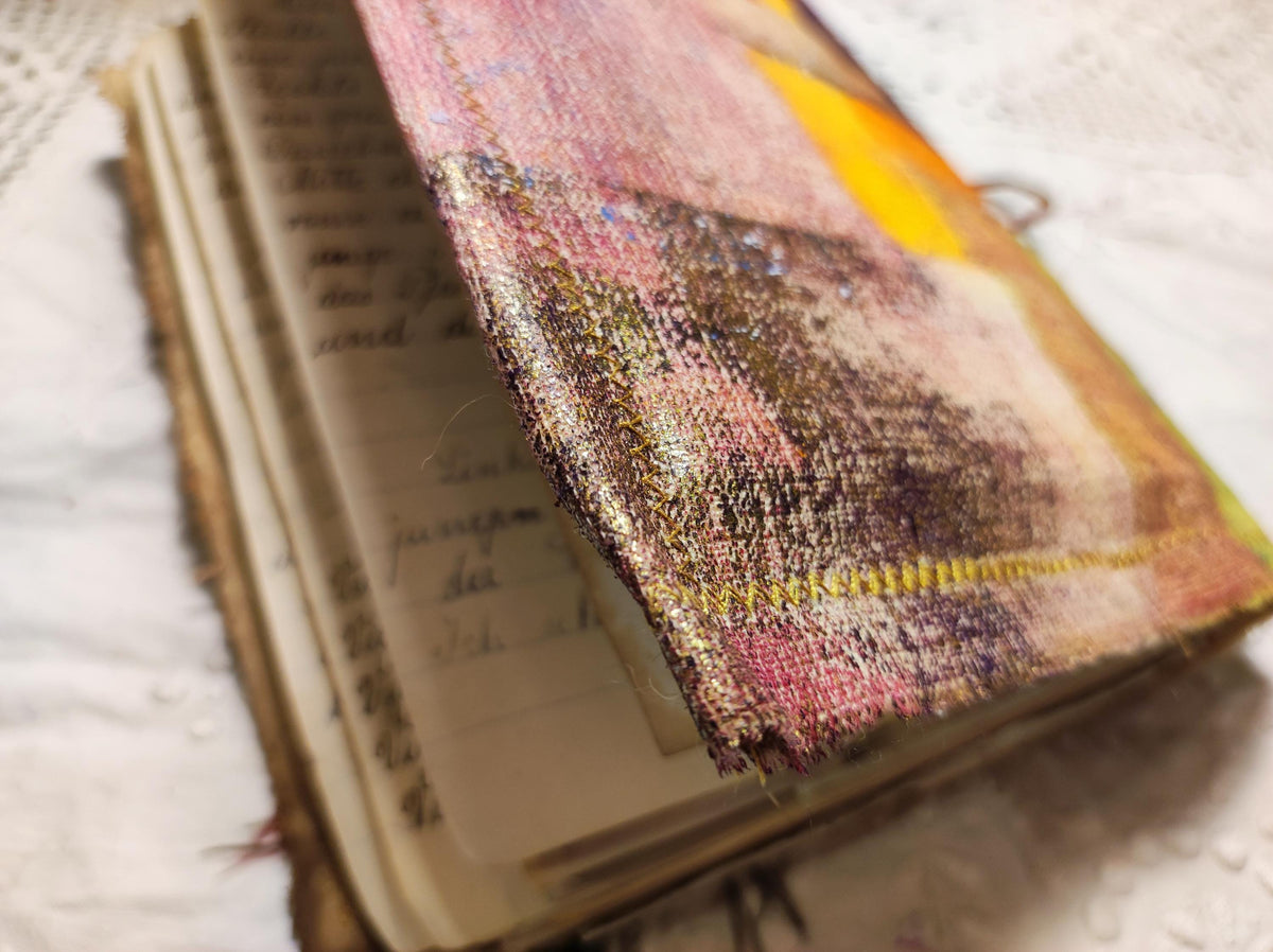 Junk journal, blank bohemian art book, diary