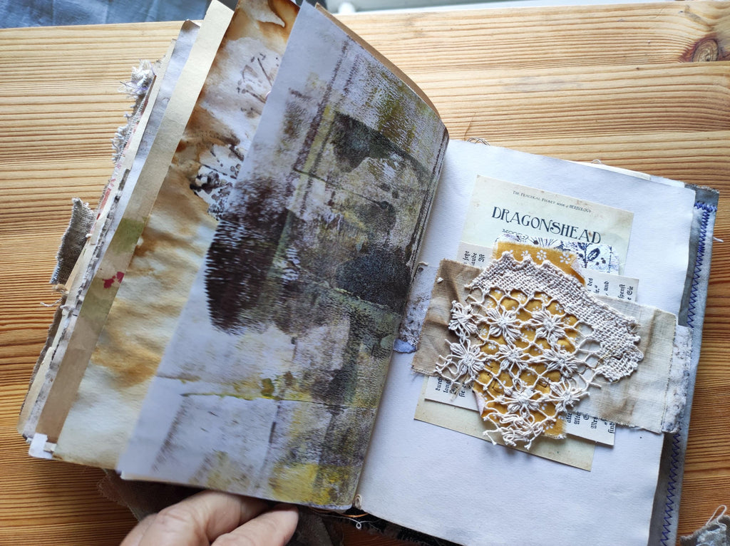 Handmade Linen and Lace Junk Journal: Vintage Style Art Book