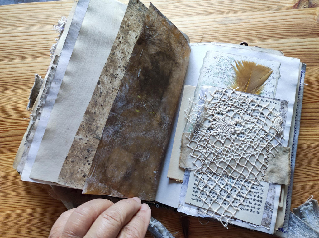 Handmade Linen and Lace Junk Journal: Vintage Style Art Book