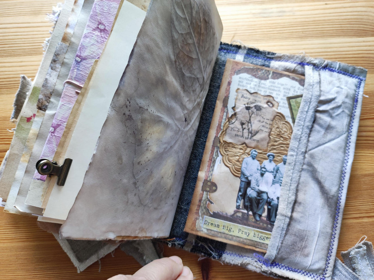 Handmade Linen and Lace Junk Journal: Vintage Style Art Book
