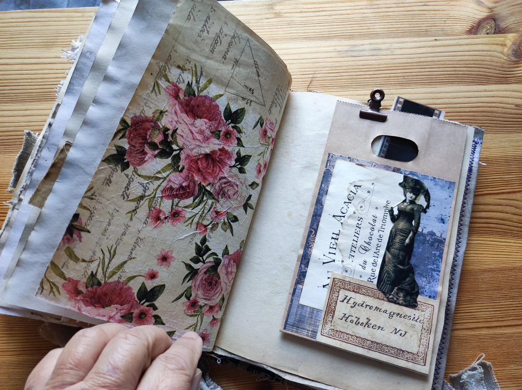 Handmade Linen and Lace Junk Journal: Vintage Style Art Book