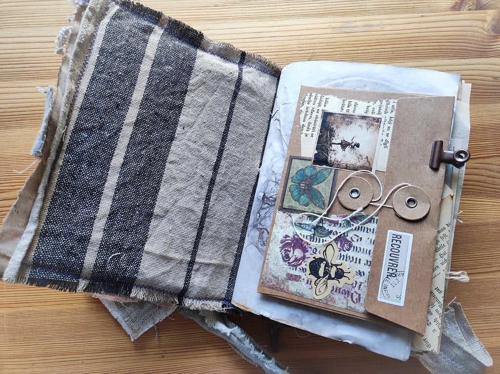 Handmade Linen and Lace Junk Journal: Vintage Style Art Book