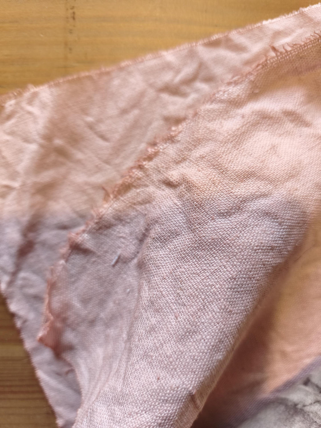 Set Linen Cotton Fabric Lace, Coffee Avocado Eco Dyed Pieces