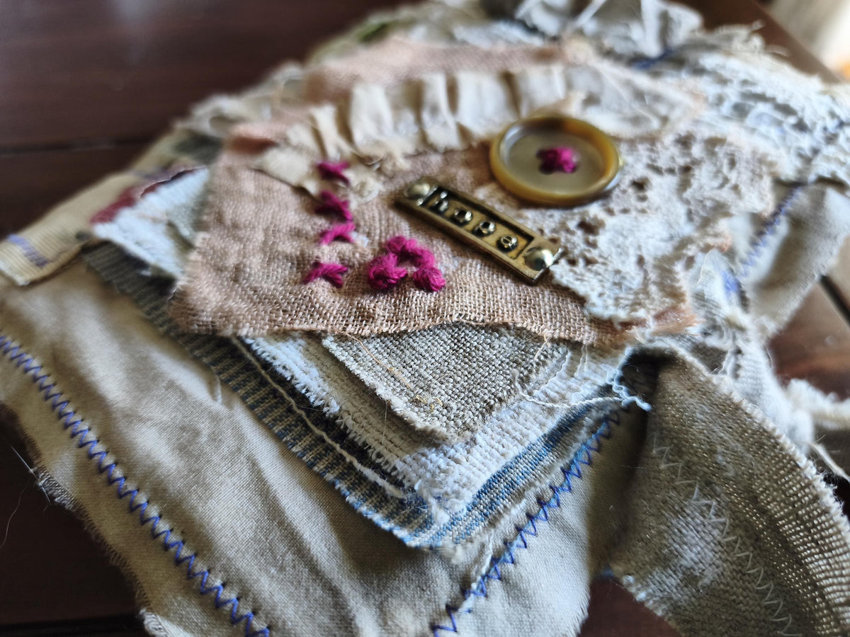 Handmade Linen and Lace Junk Journal: Vintage Style Art Book